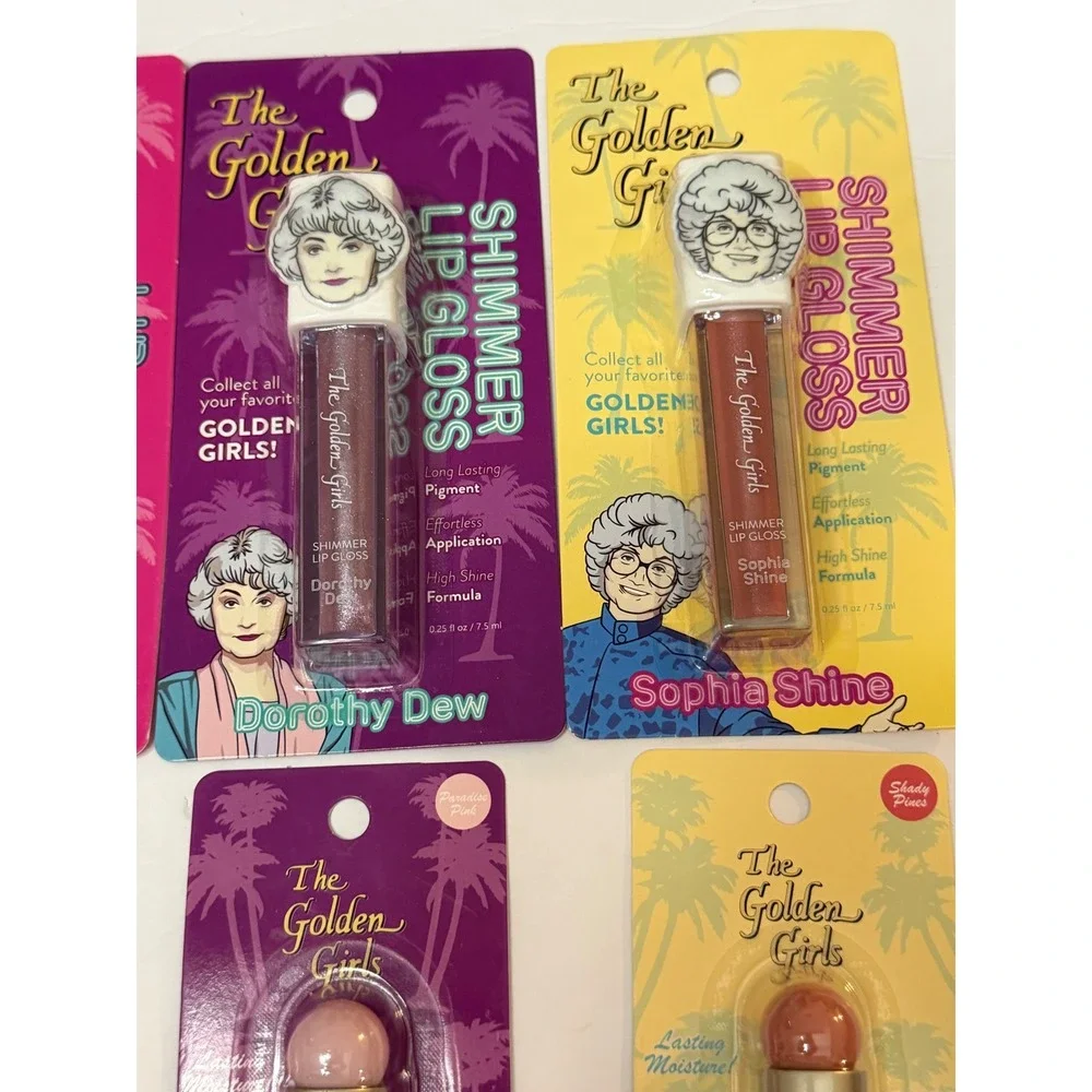 The Golden Girls Lip Gloss Shimmer Set of 8 Blanche Rose Dorothy Sophia NIP